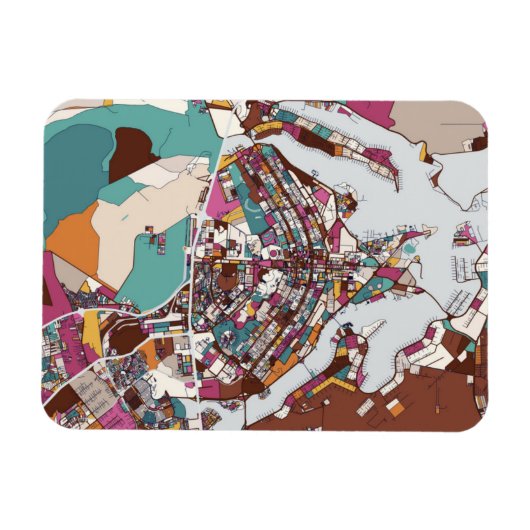 Colorful Brasilia Map Magnet (Horizontal)