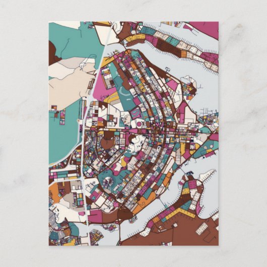 Colorful Brasilia Map Postkarte (Vorderseite)