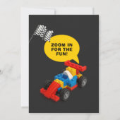 Colorful Brick Racer Birthday Einladung (Rückseite)