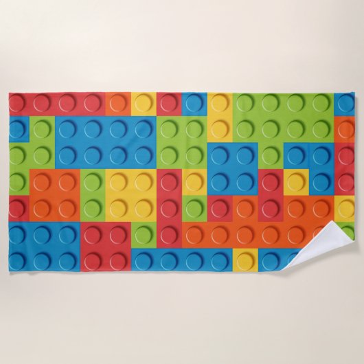 Colorful bricks kids pattern strandtuch (Vorderseite)