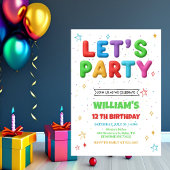Colorful Bright Birthday Party Invitation Einladung