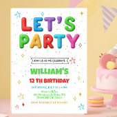 Colorful Bright Birthday Party Invitation Einladung