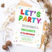 Colorful Bright Birthday Party Invitation Einladung