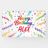 Colorful bright confetti Happy Birthday Poster Banner (Horizontal)