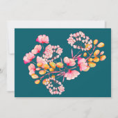 Colorful Bright Floral Watercolor Birthday Party Einladung (Rückseite)