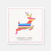 Colorful Bright Modern Christmas Reindeer Serviette (Vorderseite)