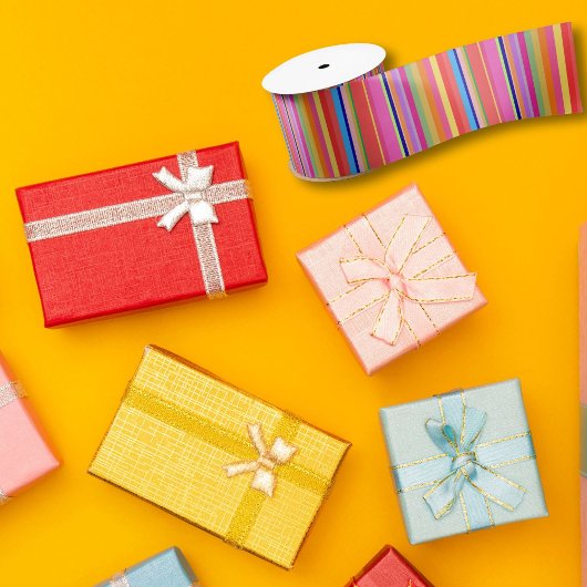 Colorful Bright Modern Christmas  Satinband