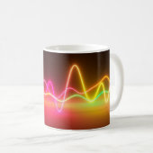Colorful bright neon glowing graphic equalizer. Mu Kaffeetasse (VorderseiteRechts)