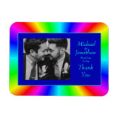 Colorful Bright Rainbow Wedding Danke Magnet (Horizontal)
