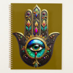 Colorful Brown Gold Hamsa Rainbow Color Third Eye Planer<br><div class="desc">You are viewing The Lee Hiller Photography Art and Designs Collection of Home and Office Decor,  Apparel,  Gifts and Collectibles. The Designs include Lee Hiller Photography and Mixed Media Digital Art Collection http://LeeHiller.com</div>