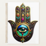 Colorful Brown Gold Hamsa Rainbow Color Third Eye Planer<br><div class="desc">You are viewing The Lee Hiller Photography Art and Designs Collection of Home and Office Decor,  Apparel,  Gifts and Collectibles. The Designs include Lee Hiller Photography and Mixed Media Digital Art Collection http://LeeHiller.com</div>
