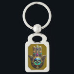 Colorful Brown Gold Hamsa Rainbow Color Third Eye Schlüsselanhänger<br><div class="desc">You are viewing The Lee Hiller Photography Art and Designs Collection of Home and Office Decor,  Apparel,  Gifts and Collectibles. The Designs include Lee Hiller Photography and Mixed Media Digital Art Collection http://LeeHiller.com</div>