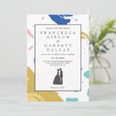 Colorful Brush Stroke Wedding Einladung (Stehend Vorderseite)