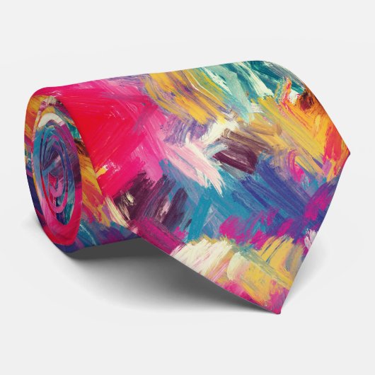 Colorful Brush Strokes Krawatte (Gerollt)