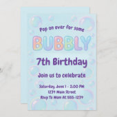 Colorful Bubble Birthday Einladung (Vorne/Hinten)