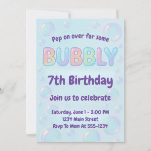 Colorful Bubble Birthday Einladung