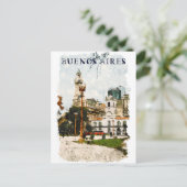 Colorful Buenos Aires Argentinien Skyline Postkarte (Stehend Vorderseite)