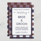 Colorful Buffalo Kariert Country Lumberjack Hochze Einladung (Vorne/Hinten)