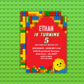 Colorful Building Blocks Birthday Kids Party Einladung