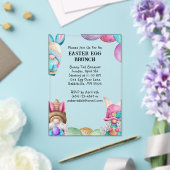 Colorful Bunny Gnomes & Eggs Easter Brunch Acryleinladungen (In Situ (Hochzeit))