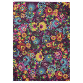 Colorful Busy Floral Pattern Purple Personalised Klemmbrett (Rückseite)