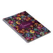 Colorful Busy Floral Pattern Purple Personalised Notizblock (Rechte Seite)