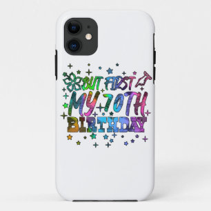 colorful but first my 70th birthday stripes text Case-Mate iPhone hülle
