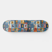 Colorful Butterflies And Wildflowers Patchwork Skateboard (Horizontal)