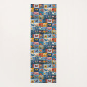 Colorful Butterflies And Wildflowers Patchwork Yogamatte (Rückseite)