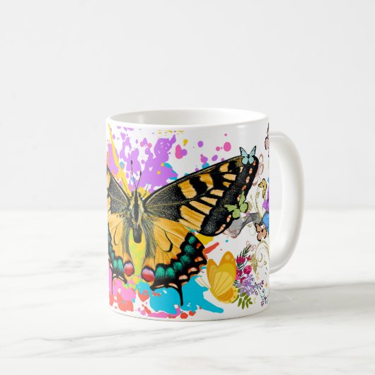 Colorful Butterfly Art with Vibrant Wing nature Kaffeetasse (VorderseiteRechts)