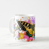 Colorful Butterfly Art with Vibrant Wing nature Kaffeetasse (Vorderseite Links)