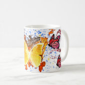 Colorful Butterfly Art with Vibrant Wing nature Kaffeetasse (VorderseiteRechts)