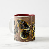 Colorful Butterfly Art with Vibrant Wing nature Zweifarbige Tasse (Vorderseite Links)