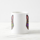 Colorful Butterfly Blooms Cat Portrait Kitty Lover Kaffeetasse (Mittel)
