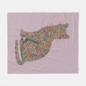 Colorful Butterfly Cat Lover Silhouette Art Mauve Fleecedecke (Vorderseite (Horizontal))