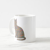 Colorful Butterfly Cat Lover Silhouette Art Whimsy Kaffeetasse (Vorderseite Links)