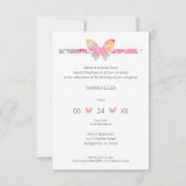 Colorful Butterfly Happy Birthday Quote Script Einladung (Rückseite)