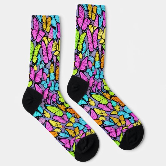 Colorful Butterfly Pattern Socken (Rechts)