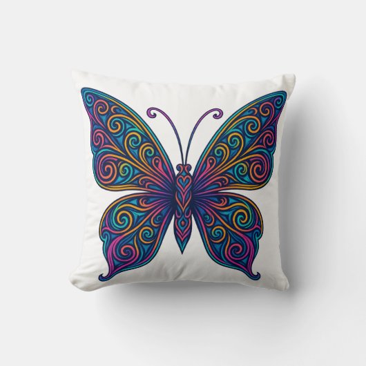 Colorful Butterfly Pillow Kissen (Vorderseite)