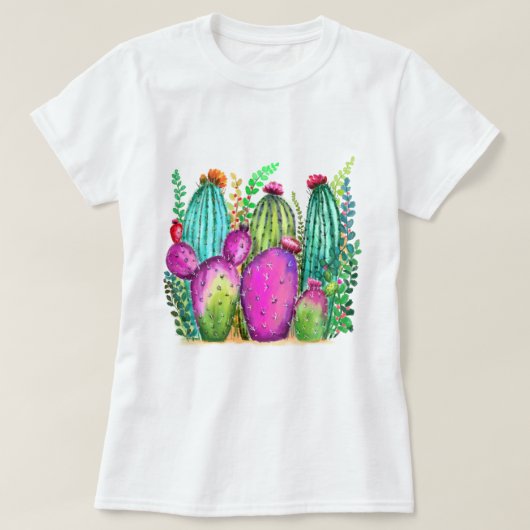 Colorful Cactus Flowers T-Shirt (Design vorne)