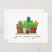 Colorful Cactus Garden / Hello Postcard Postkarte (Vorne/Hinten)