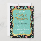 Colorful Cactus Tacos & Tequila Einladung (Vorderseite)