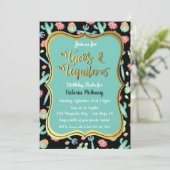 Colorful Cactus Tacos & Tequila Geburtstagsfeier Einladung (Stehend Vorderseite)