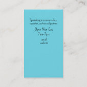 Colorful Cake Bakery Business Car Visitenkarte (Rückseite)