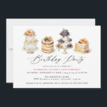 Colorful Cakes Cute Any Age Dessert Theme Birthday Einladung<br><div class="desc">Fun birthday party invitations with watercolor illustrations of fancy cakes lining the top. Heading "Birthday Party" text is written in a fancy script font, with your event details below. Bright multicolor stripes on the back add a retro feel to this modern style card (*You can remove the stripes for a...</div>