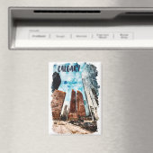 Colorful Calgary Alberta Cityscape Magnet (In Situ (Geschirrspüler))