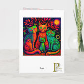 Colorful Calico Cats Graphic Arts Card Karte (Rückseite)