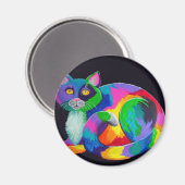 Colorful Calico Magnet (Vorderseite/Rückseite)