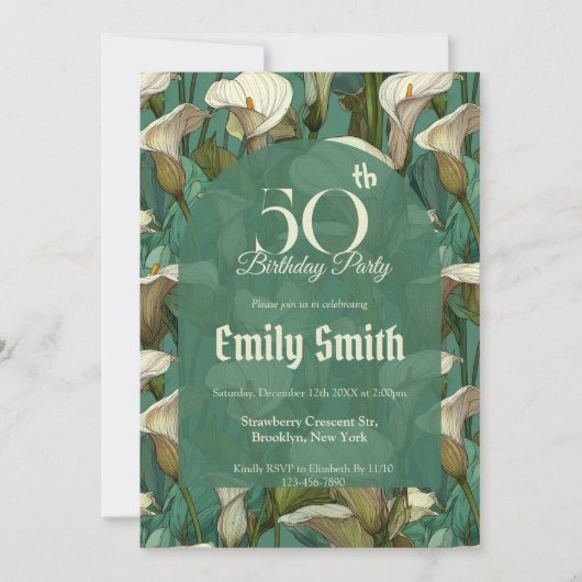 Colorful Call Lilies Accent 30Th Birthday Einladung (Vorderseite)