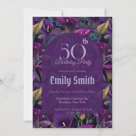 Colorful Call Lilies Fantasy 20Th Birthday Einladung (Vorderseite)